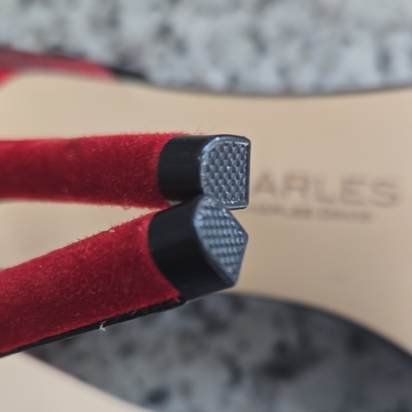 Charles David Black and Red Strappy Heels - Picture 9 of 9